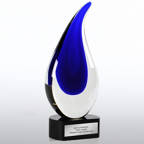 View larger image of Art Glass Large Blue Teardrop Trophy